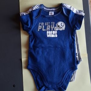 NWT 3 NFL Indianapolis Colts Onesies 18 months